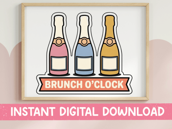 Brunch O'Clock Champagne Bottles Design: Your New Favorite Weekend Vibe