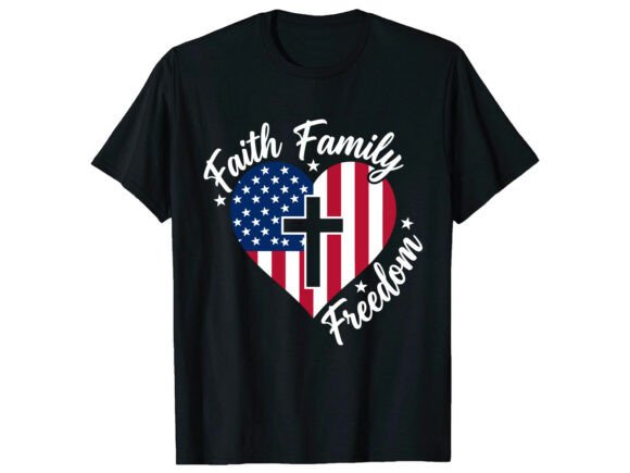 Faith Freedom 4th of July T-Shirt Design: A Bold Patriotic Asset