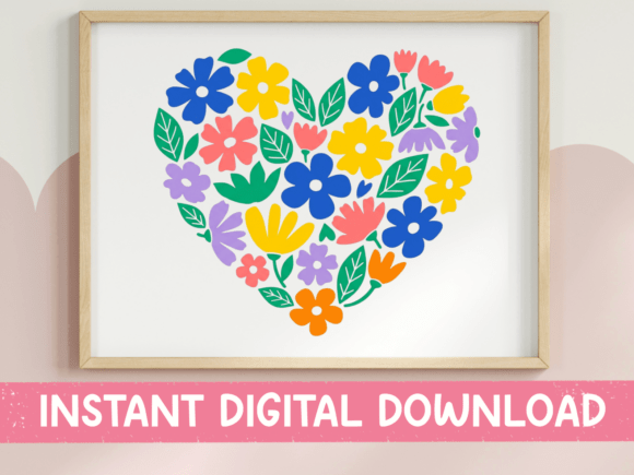 Floral Heart SVG PNG Bright Flat: A Bold Graphic for Modern Makers