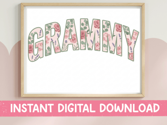 Grammy Pink Floral Collegiate SVG PNG: A Botanical Statement