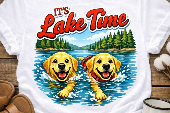It’s Lake Time Labrador Dog PNG: Summer Vibes in a Design File