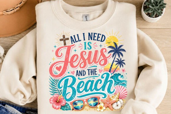 Jesus and the Beach Summer PNG: Faith Meets Coastal Style