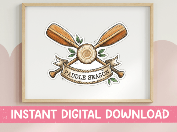 Paddle Season Crossed Oars Wood Badge: Rustic Design for Water Lovers