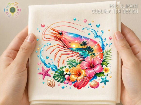 Summer Beach Shrimp Tropical Ocean PNG: A Vibrant Design Asset