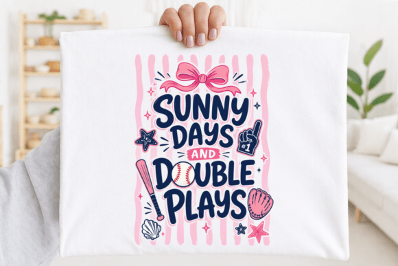 Sunny Days Baseball Girl PNG: A Coquette Sporty Design for Game Day