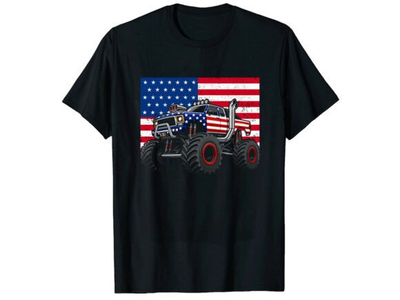 Unleash Patriotic Power: The Monster Truck 4th of July T-Shirt